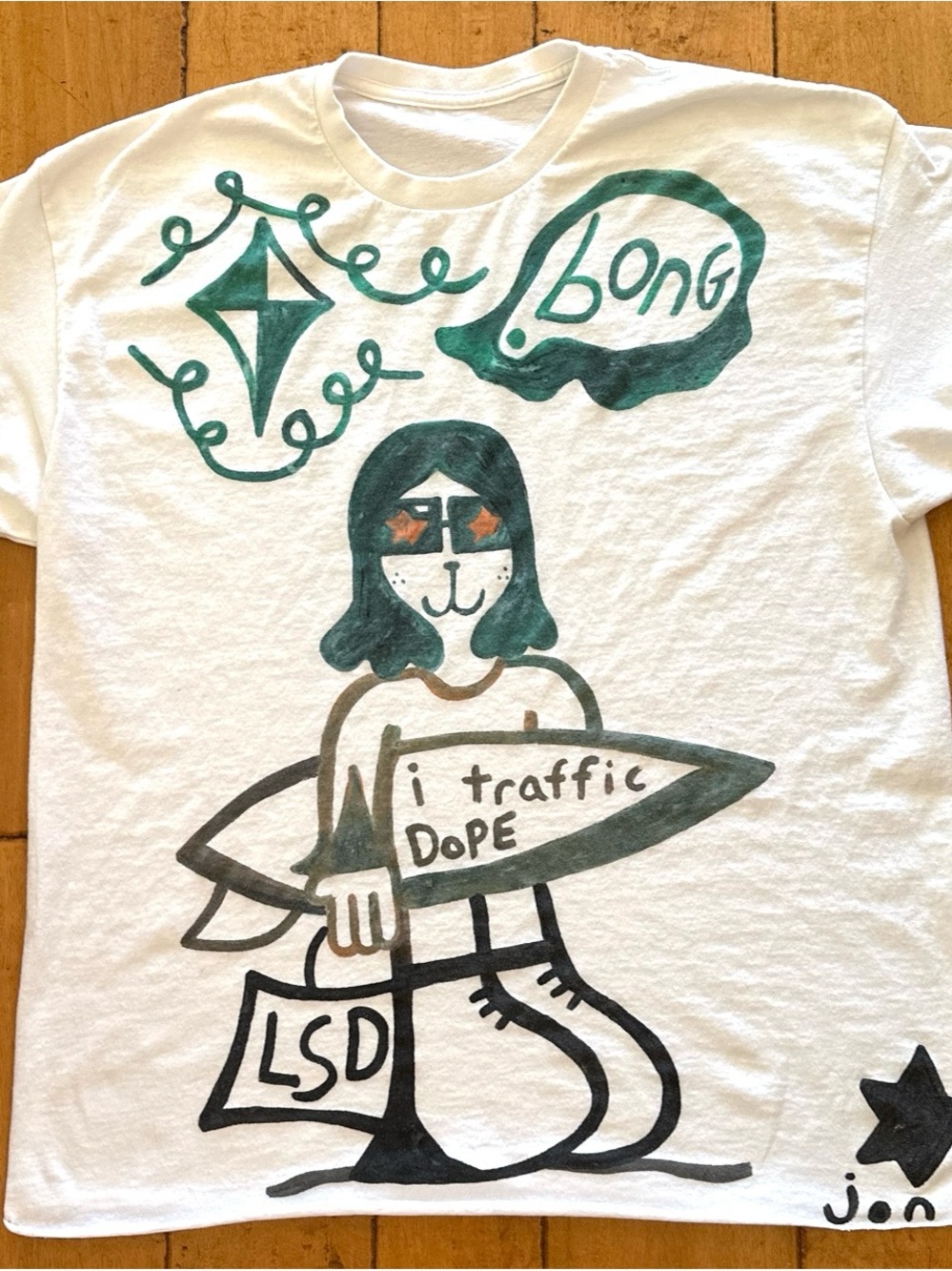 Rare Japan High Fashion T-shirt Size XL Vintage 90s Surf Skate Art Rave